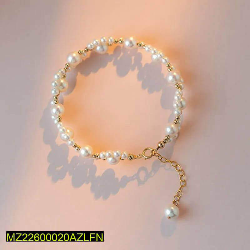 1 Pc Resin Plated Beautiful Pearl Bracelet 2 haseen.store