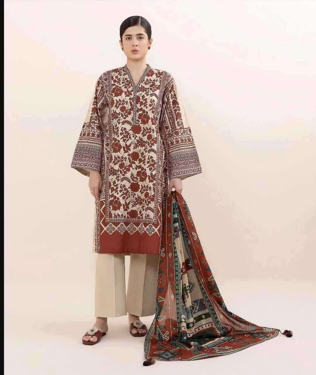 3 Pcs Women's Embroidered Suit 32 haseen.store