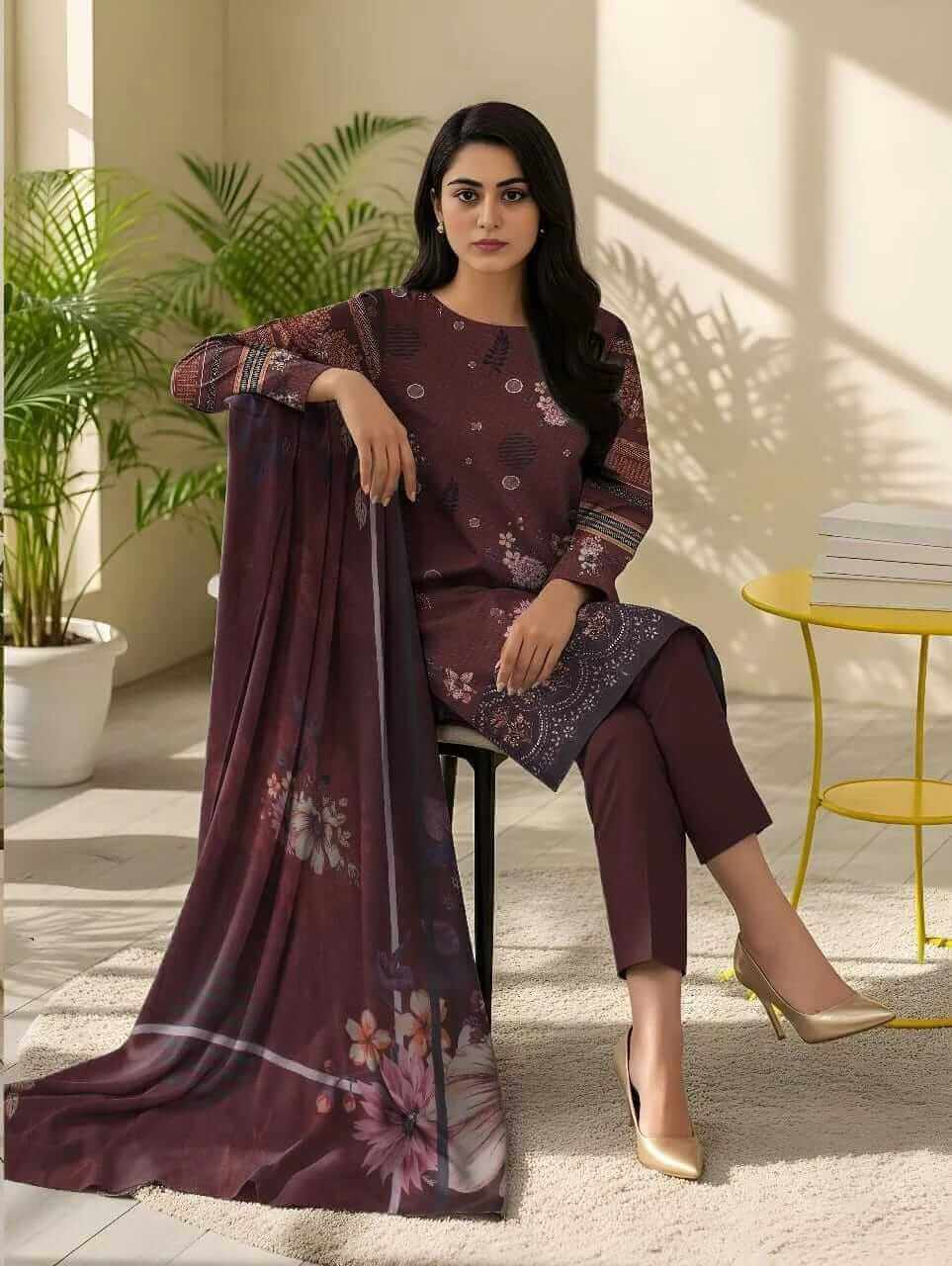 3 Pcs Women's Embroidered Suit 35 haseen.store