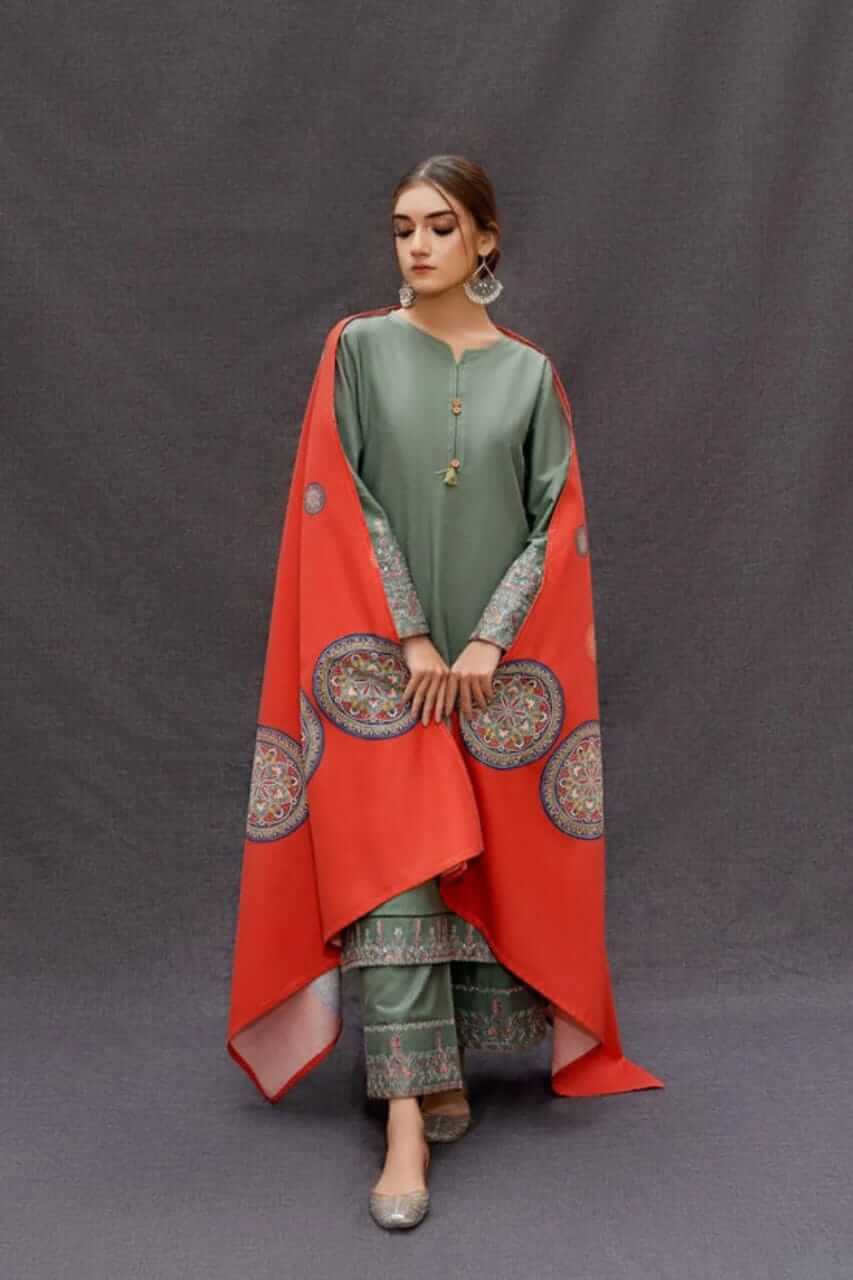 3 Pcs Women's Embroidered Suit -  Haseen Store