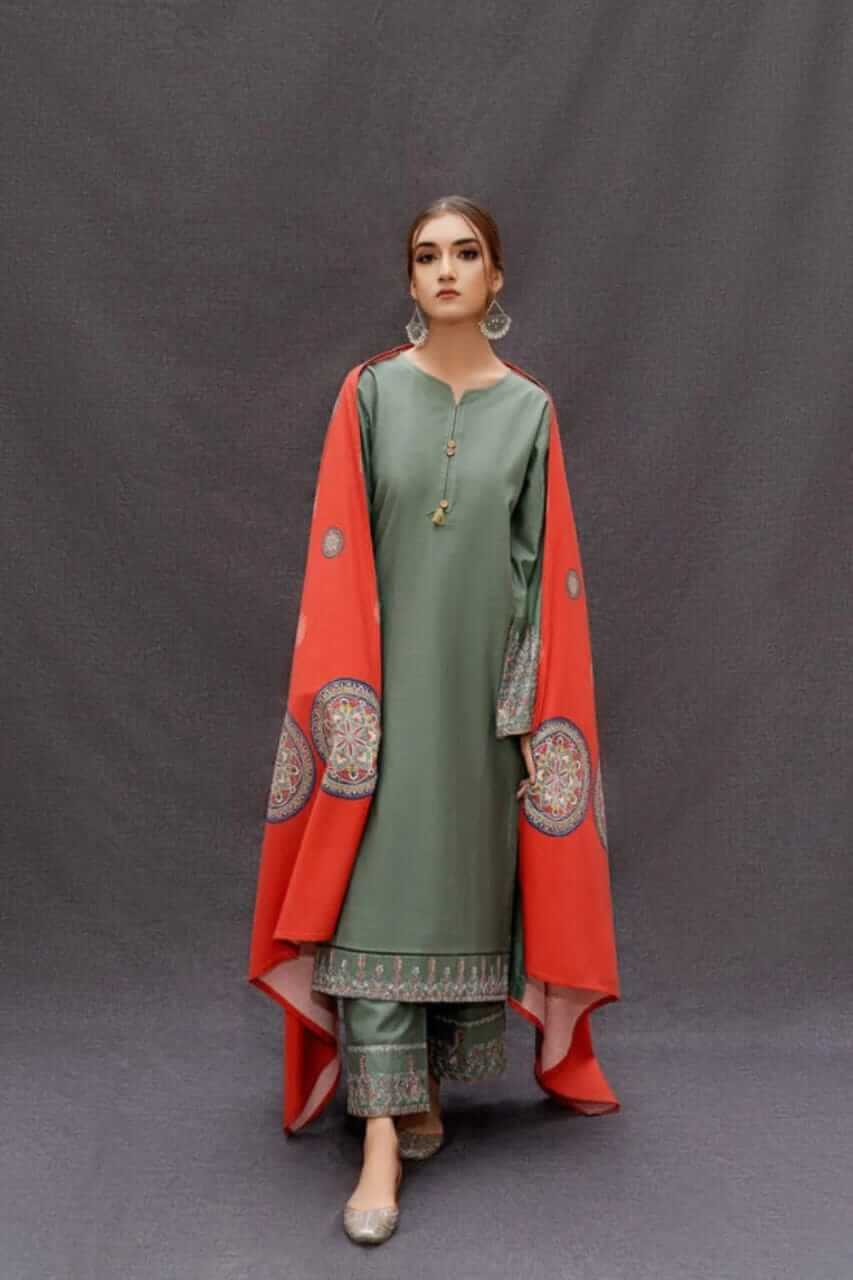 3 Pcs Women's Embroidered Suit -  Haseen Store