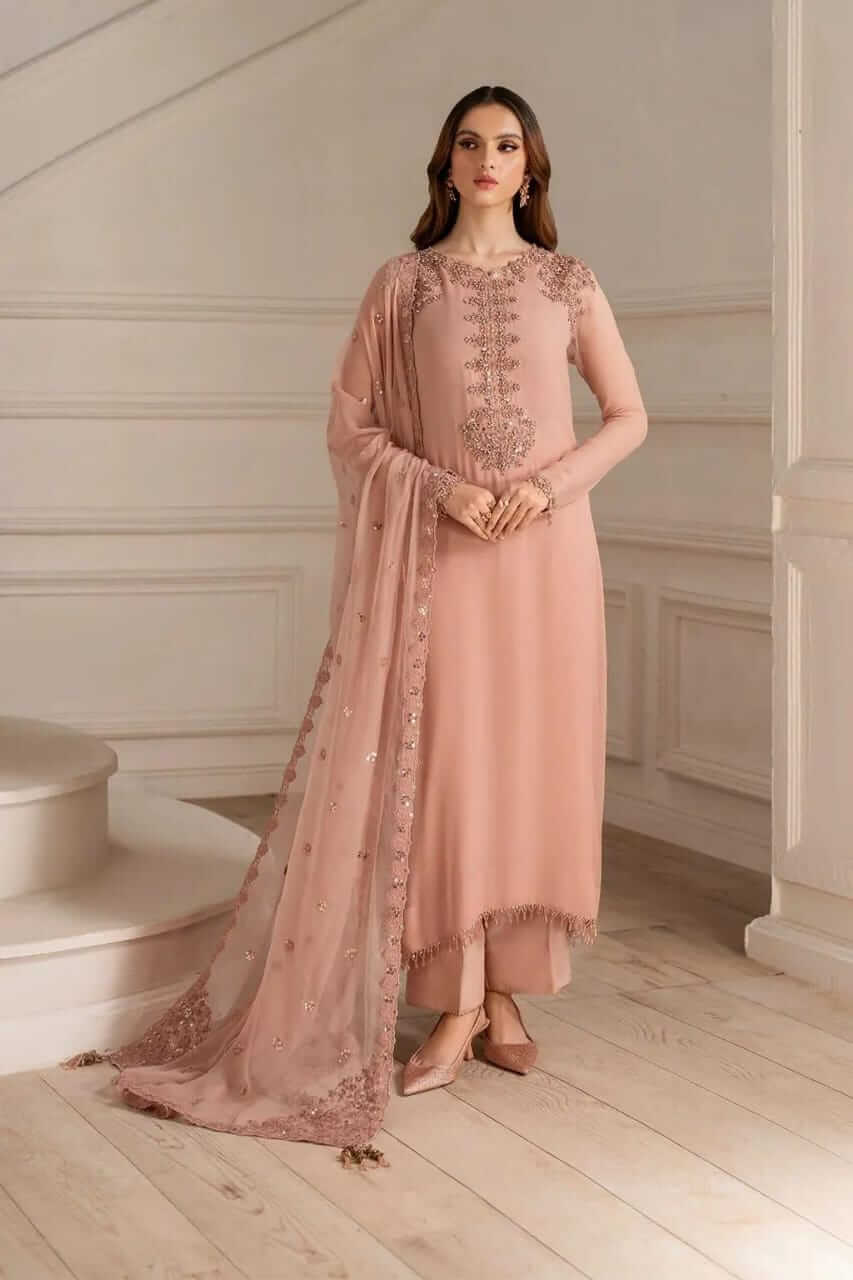 3 Pcs Women's Embroidered Suit -  Haseen Store
