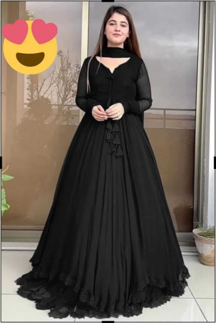 3 Pcs Women's Stitched Chiffon Plain Suit 1 haseen.store
