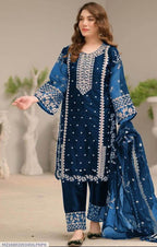 3 Pcs Women's Stitched Embroidered Suit 1 haseen.store