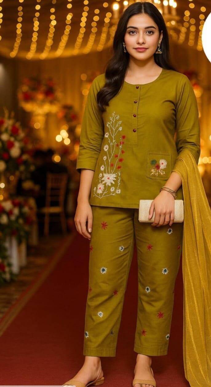 3 Pcs Women's Stitched Embroidered Suit 4 haseen.store
