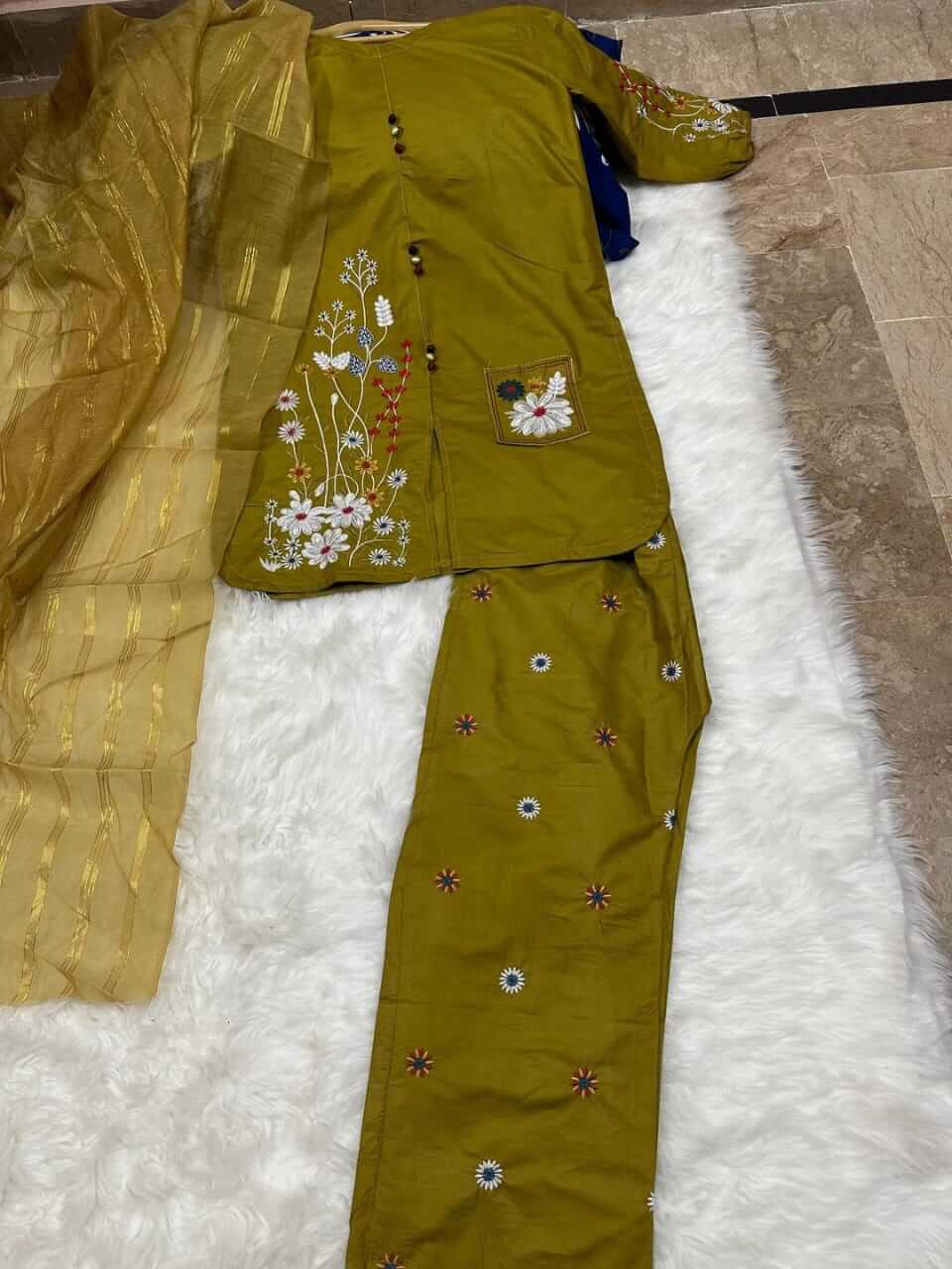 3 Pcs Women's Stitched Embroidered Suit 5 haseen.store
