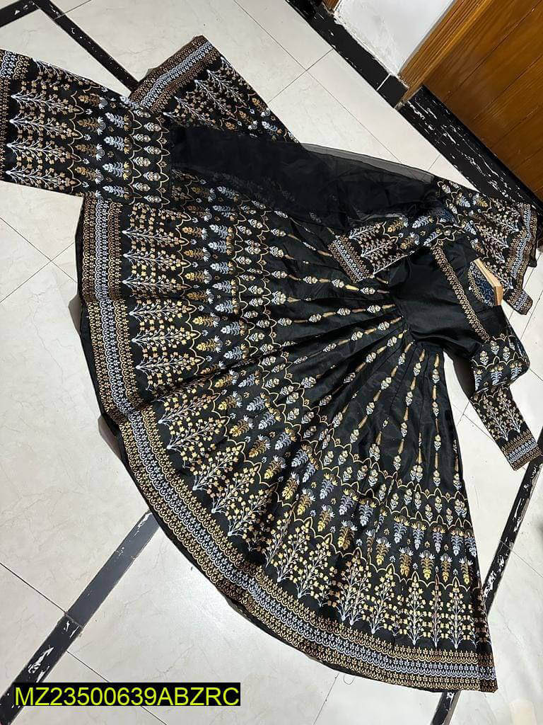 3 Pcs Women's Stitched Katan Slip Printed Maxi Suit 2 haseen.store