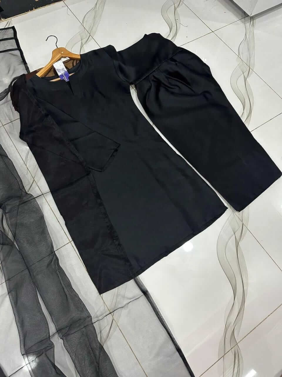 3 Pcs Women's Stitched Silk Plain Suit 2 haseen.store
