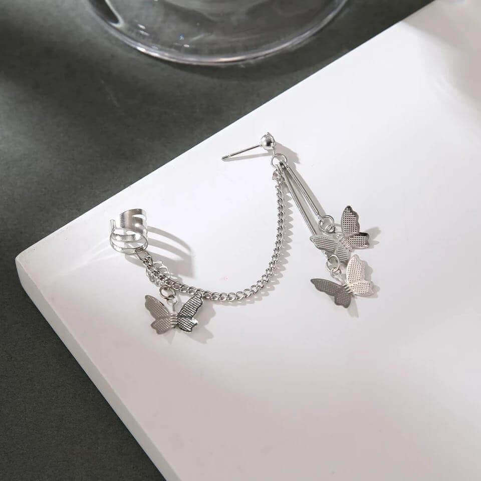 Butterfly Hanging Ear Cuffs 2  haseen.store