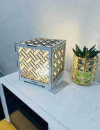 Modern White Geometric Design Tea Light Lamp I Lamp I Lamp For Room I Lamp Light I Lamp Decor I Lamp Light For Side Table I Lamp Lights