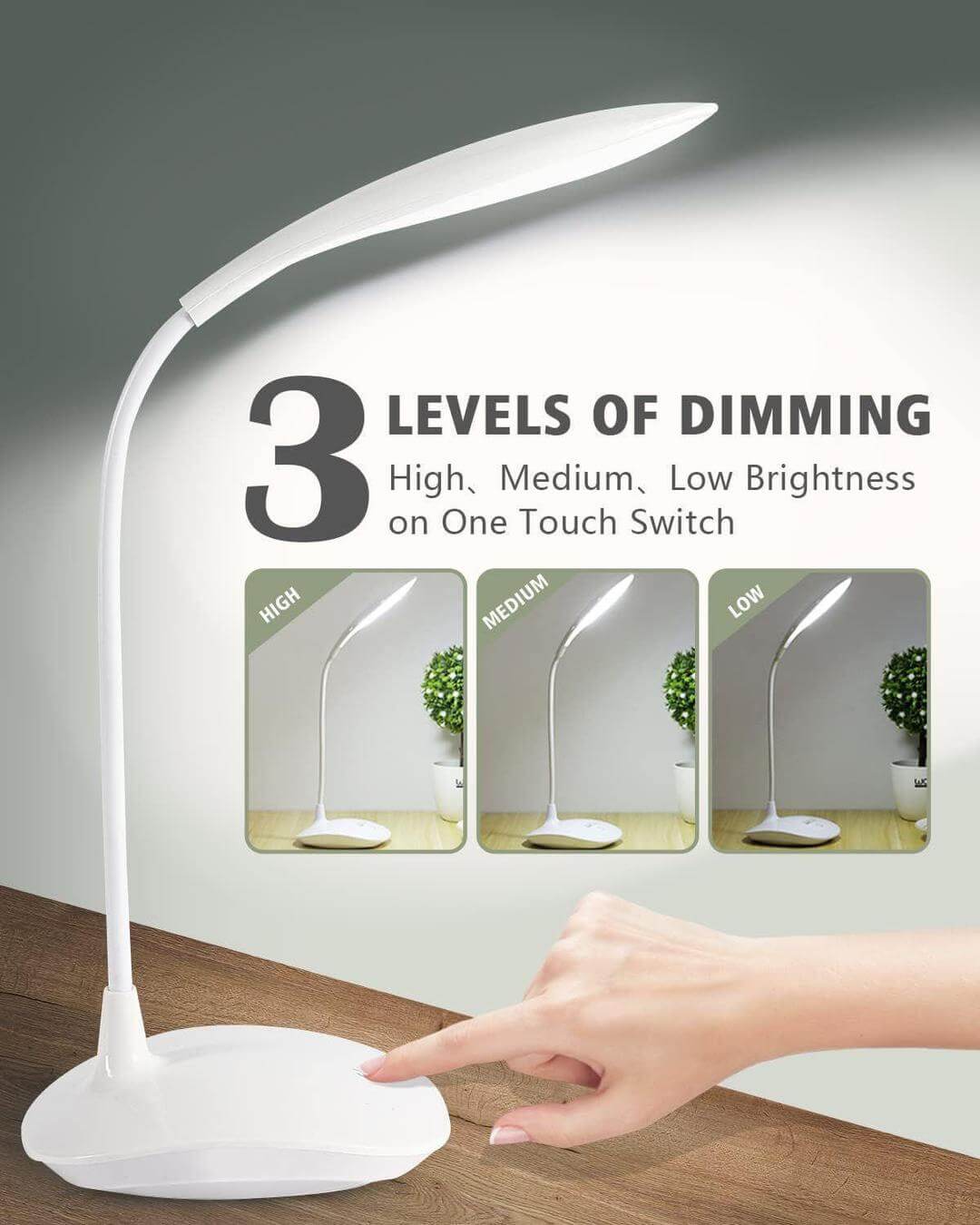 Rechargeable  White Table Lamp - Compact Design for Modern Space   haseen store