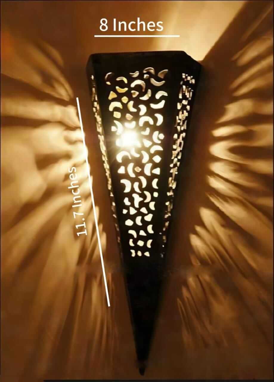 Scone Shaped Wooden Wall Hanging Lamp