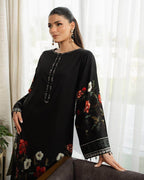 Stylish Printed Silk Suit - 3 Pcs Including Shirt, Trouser & Dupatta 2 haseen.stre