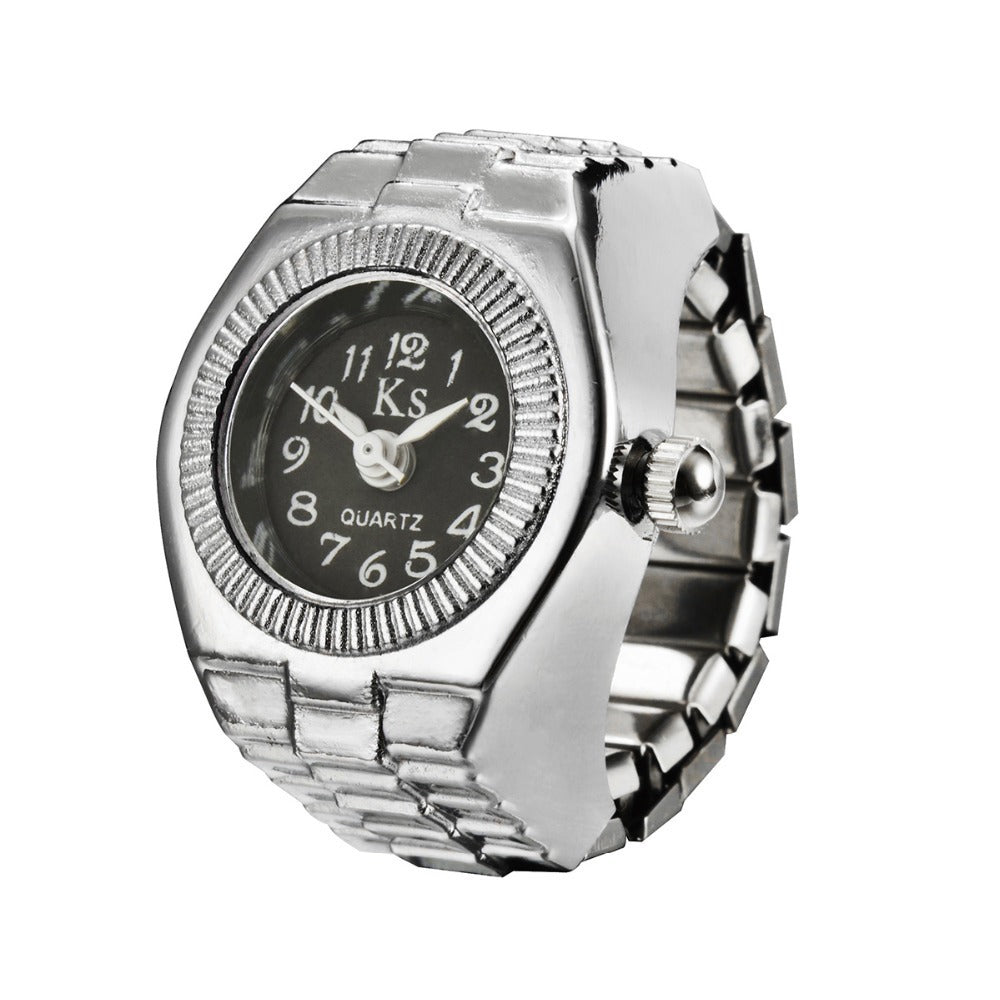 Fashion Personality Men And Women  Retro Couple Ring Simple Quartz Watch Ring Wholesale j-008 Diamond